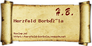 Herzfeld Borbála névjegykártya